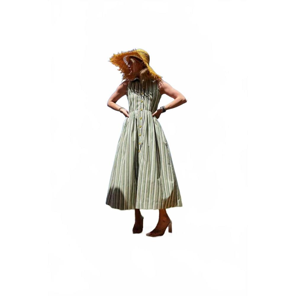 NEW BURU lemon sleeveless twist dress in green - Picture 3 of 4